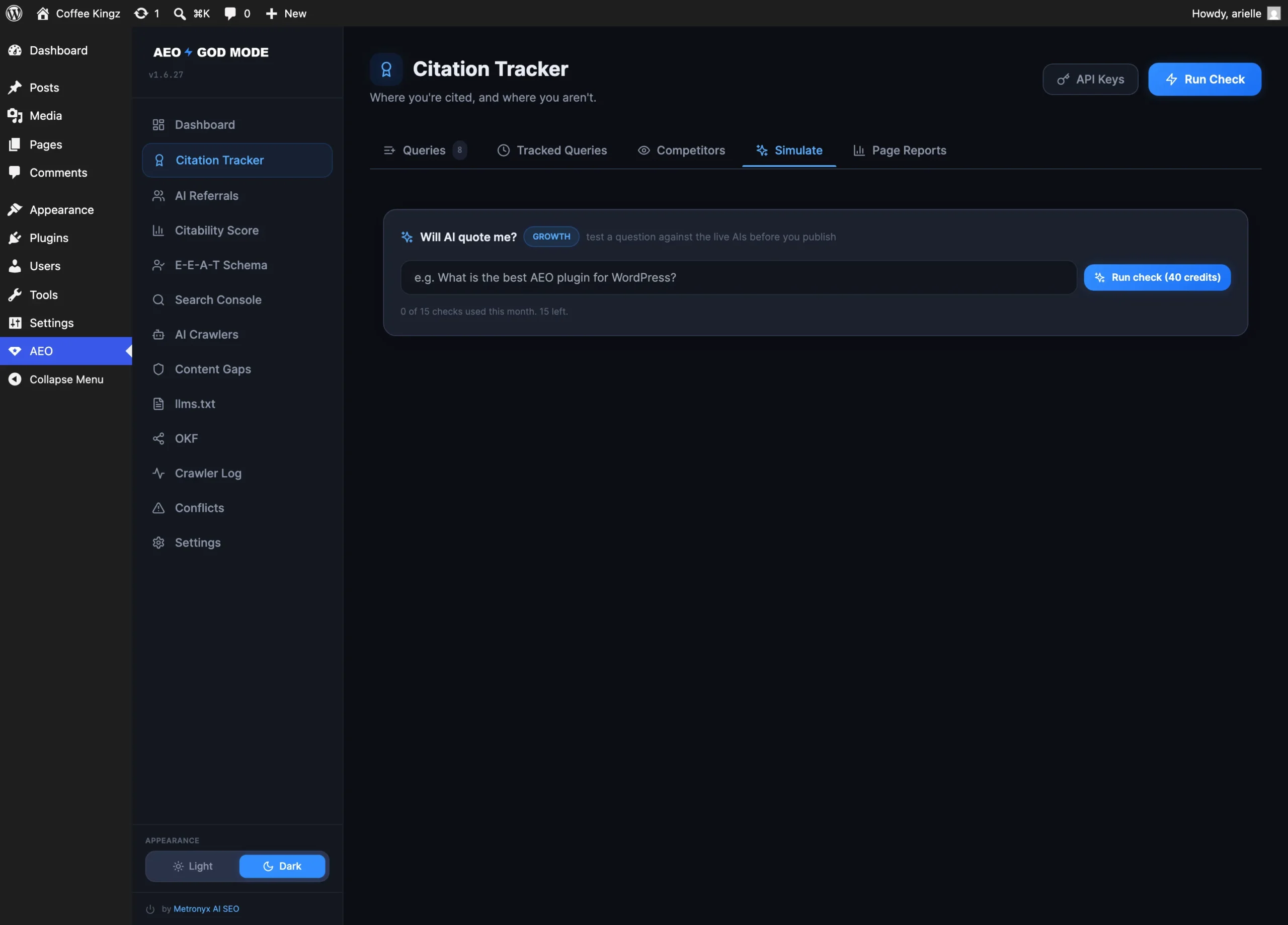 Will AI quote me? check result for a question against the live AI engines